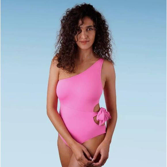 High Leg Cheeky One Piece Swimsuit-Liberty & Justice-Color Pink-Size XS-New - Picture 1 of 5